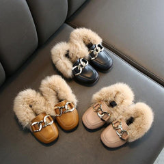 Cozy Plush Peas Shoes for Kids - Perfect for Autumn and Winter