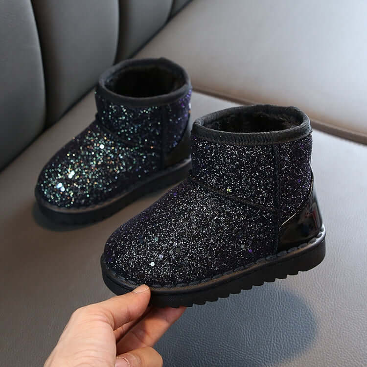 Winter Sequins Padded Warm Snow Boots For Children, 36 Yards 21.3cm