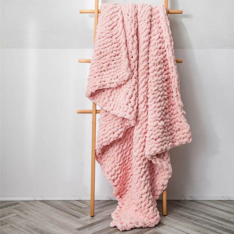 Handmade Thick Wool Knitted Blanket Sofa Chenille Stick Knitted Blanket, 80 x 100 CM, 130 x 160 CM - Syndmart