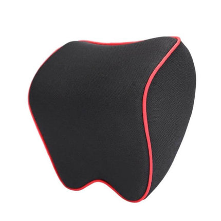 Memory Foam Car Neck Pillow For Long Drives Universal Fit black memory foam neck pillow with red trim for car seats