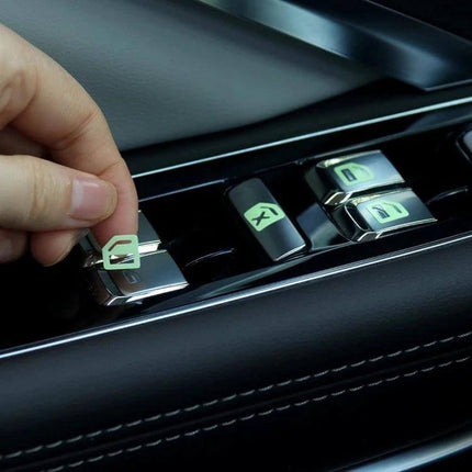 Luminous Car Window Switch Sticker for Nighttime Use - paper glow decal on car window control for easy nighttime visibility