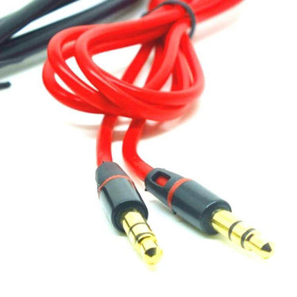 Aux Audio Cable For BMW, 1.5m Length, Everyday In-Car Use - red 3.5mm aux cable with gold plugs for in-car music and podcasts