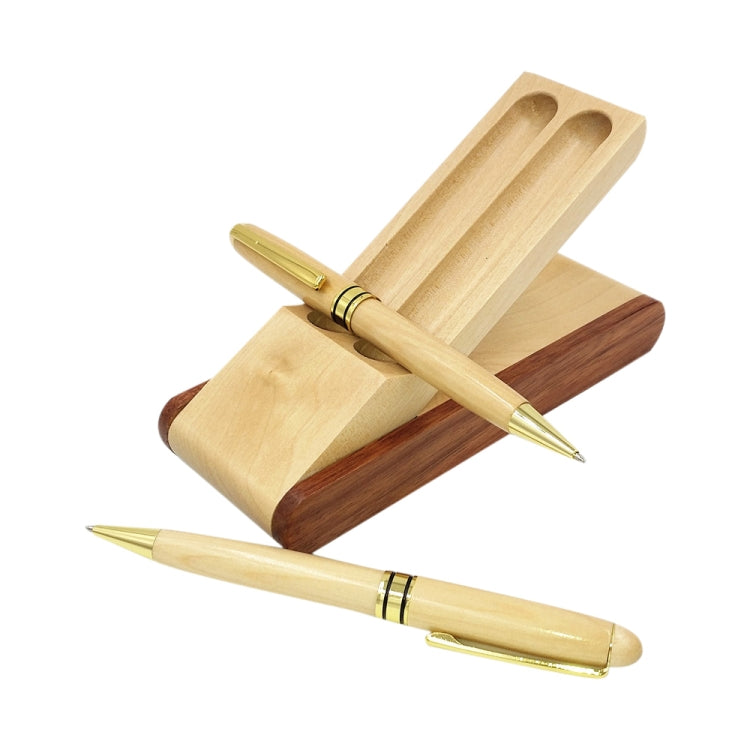 Creative Maple Pen Set with Wooden Pen Box Student Stationery Office Gifts, Fountain Pen+Signing Pen+Pen Box, 2PCS Ballpoint Pen+Pen Box, Fountain Pen+Ballpoint Pen+Pen Box, Signing Pen+Ballpoint Pen+Pen Box