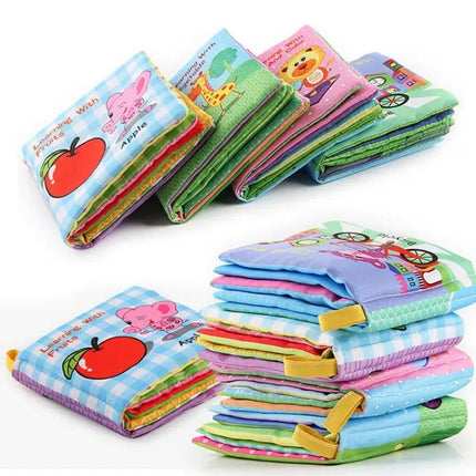 Soft Animal Cloth Baby Rattle Book Stroller Hanging Toy