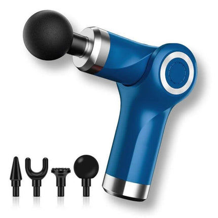 Fascia Gun Pocket Massage Folding 20 Speed For Relaxed Muscles - blue compact massage gun with 4 detachable heads, foldable pocket design for travel