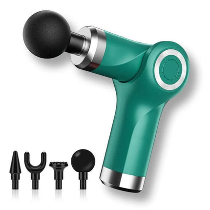 Fascia Gun Pocket Massage Folding 20 Speed For Relaxed Muscles - teal pocket massage gun with 4 interchangeable heads for shoulders back arms and legs