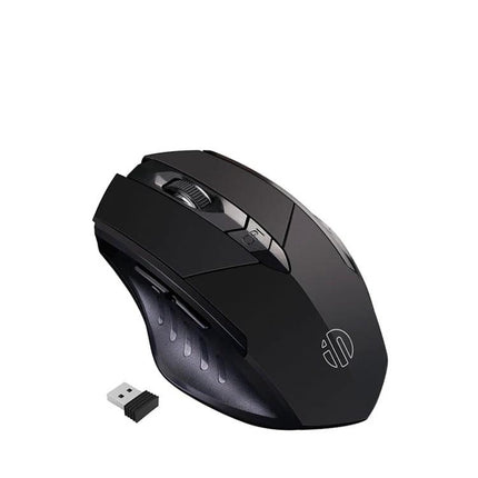 Inphic A1 Wireless Mechanical Mouse for Home and Gaming with Silent Buttons - ergonomic black wireless mouse with silent clicks and USB dongle