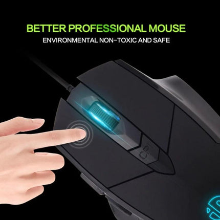 Inphic PW1 Quiet Illuminated Wired Gaming Mouse for Daily Use - black wired mouse with illuminated scroll wheel and silent click for office and gaming
