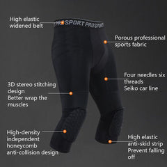 Pantalon de survêtement en lycra à haute élasticité en nid d'abeille pour homme, pantalon de basket-ball, fitness, sept dixièmes