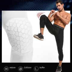 Pantalones de compresión de panal de abeja de lycra de alto rendimiento para hombres para baloncesto y fitness