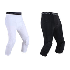 Pantalon de survêtement en lycra à haute élasticité en nid d'abeille pour homme, pantalon de basket-ball, fitness, sept dixièmes