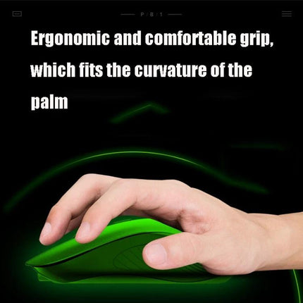 Inphic Wired Mouse with Quiet Mute Buttons for Office Use - ergonomic green wired mouse with comfortable palm grip, silent click design for meetings