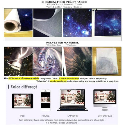 Valentine's Day Themed Photography Background Cloth, 2.1m x 1.5m durable vinyl and polyester backdrop showing fabric types and color examples