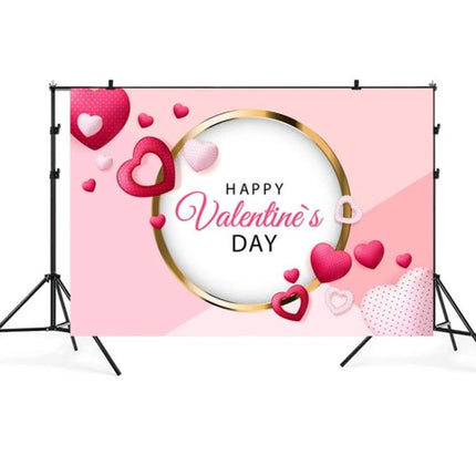 Valentine's Day Themed Photography Background Cloth, 2.1m x 1.5m - pink hearts backdrop for parties, weddings and photo sessions