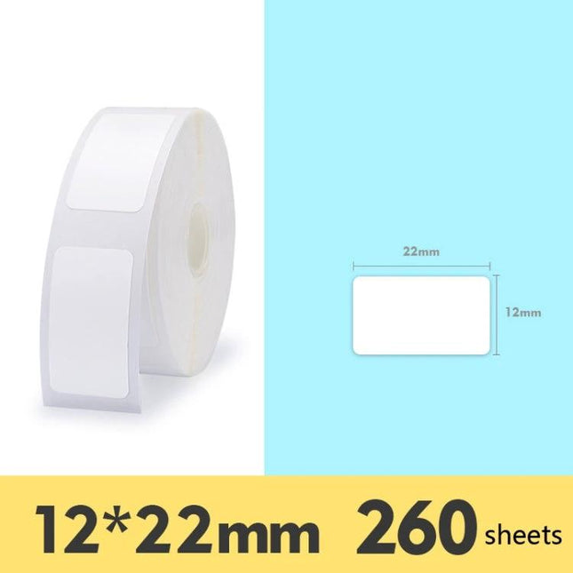 Thermal Price Tag Stickers for NIIMBOT D11 Printer in Multiple Sizes – 12x22mm waterproof thermal paper roll, 260 labels for retail pricing