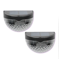 Semicircular Solar LED Wall Lights - 2 Pack for Outdoor Garden and Fence Illumination