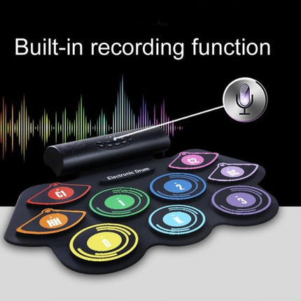 Electronic Drum Set for Quiet Home Music Practice with responsive silicone pads, built-in recording and headphone jack for silent apartment practice