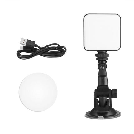Light for Everyday Video Calls and Home Office Use LED panel on adjustable suction mount with USB cable and diffuser