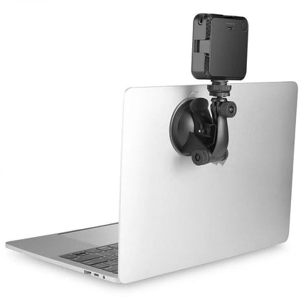 Light for Everyday Video Calls and Home Office Use LED clip-on light mounted on laptop with adjustable suction arm for video calls