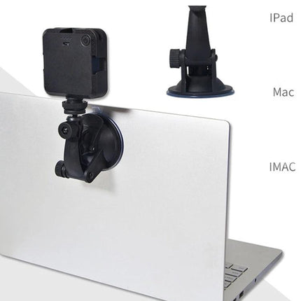 Light for Everyday Video Calls and Home Office Use LED clip-on light mounted on laptop to reduce shadows and brighten desk area