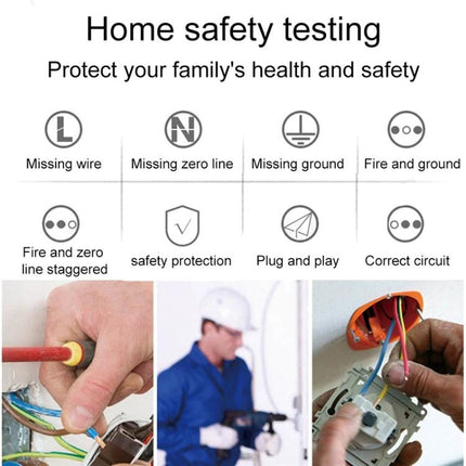 Portable US Plug Socket Tester for Electrical Safety Checks testing outlets for wiring faults, missing ground, and safe plug-and-play verification