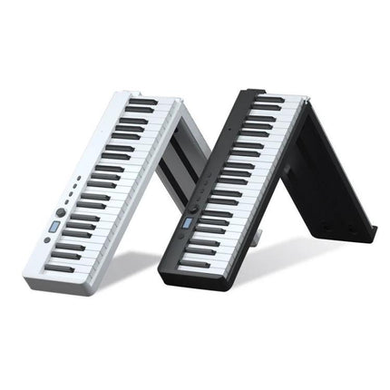 Wersi Electronic Piano for Daily Music Practice at Home - compact white and black portable keyboard with Bluetooth controls