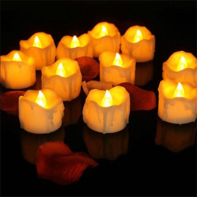 Elegant 12-Piece LED Flameless Tea Wax Candles for Weddings and Events