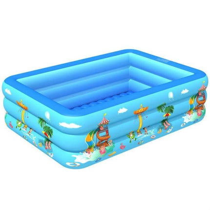 Kids Square Inflatable Pool For Indoor And Outdoor Use, thick wear-resistant PVC blue family splash pool