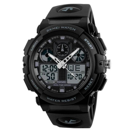 SKMEI Men's Waterproof Digital Watch for Outdoor Sports - black analog-digital rugged waterproof sports watch, 30m swim-ready