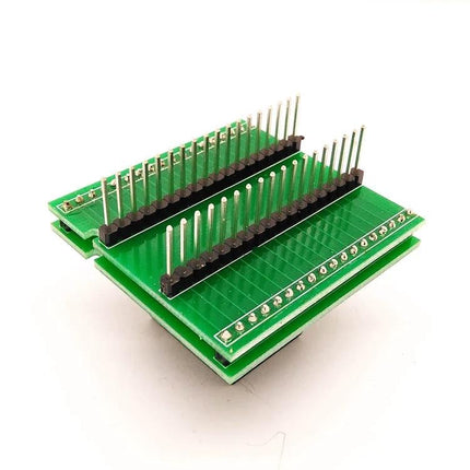 QFN32 Flip Shrapnel Test Socket for IC Programming and Testing green PCB socket with dual pin rows for QFN32 chip programming and testing
