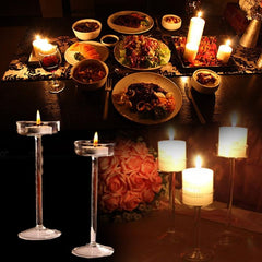 Elegant Glass Candlestick Set for Romantic Dinners and Special Occasions