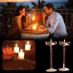 Elegant Glass Candlestick Set for Romantic Dinners and Special Occasions