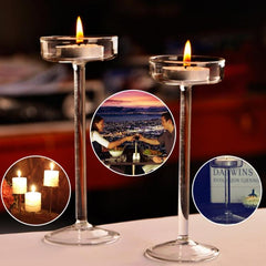 Elegant Glass Candlestick Set for Romantic Dinners and Special Occasions