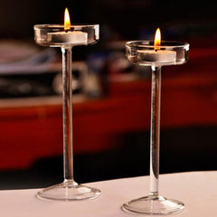 Elegant Glass Candlestick Set for Romantic Dinners and Special Occasions