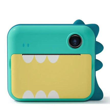 Kids Instant Dual Lens Mini Camera With Green Dinosaur
