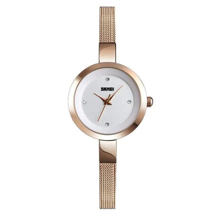 SKMEI Ladies Business Casual Stainless Steel Quartz Watch in Rose Gold | Syndmart