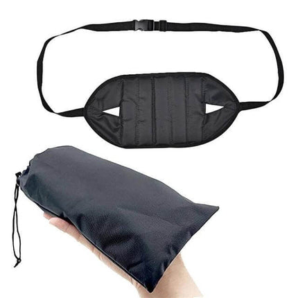 Portable Mini Foot Rest Hammock For Office Chair Black compact under-desk travel foot hammock with storage pouch