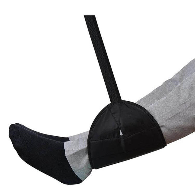 Portable Mini Foot Rest Hammock For Office Chair Black - compact under-desk foot hammock supporting feet while seated