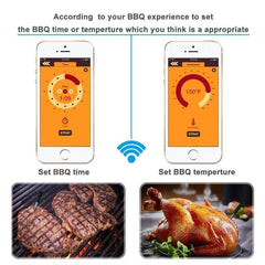 Smart Bluetooth BBQ Thermometer with Mobile App – Wireless Stainless Steel Food Probe for Perfect Cooking