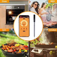 Smart Bluetooth BBQ Thermometer with Mobile App – Wireless Stainless Steel Food Probe for Perfect Cooking