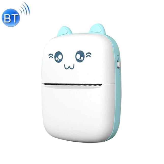 Portable Bluetooth Mini Thermal Printer for Daily Notes and Photos cute teal-and-white compact thermal printer with Bluetooth for notes and photos
