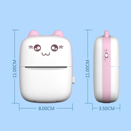 Portable Bluetooth Mini Thermal Printer for Daily Notes and Photos - compact white and pink cute mini printer 11x8x3.5cm for notes and photos