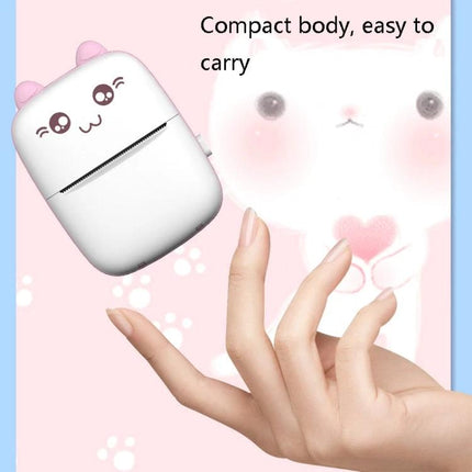 Portable Bluetooth Mini Thermal Printer for Daily Notes and Photos - compact cute cat design handheld thermal printer for notes and photos