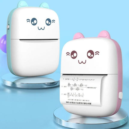 Portable Bluetooth Mini Thermal Printer for Daily Notes and Photos - cute compact portable thermal printer in pink and blue for notes, labels, photos, 11x8x3.5 cm