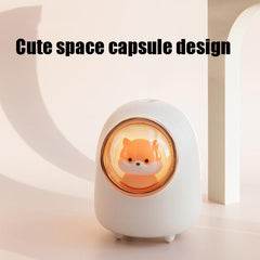 Cute Cartoon Space Capsule Portable Humidifier for Pets and Desktop Use