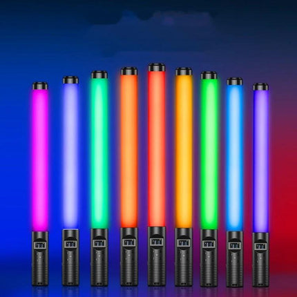Adjustable RGB Light Stick for Photography Sessions shown in multiple vibrant colors for studio lighting effects