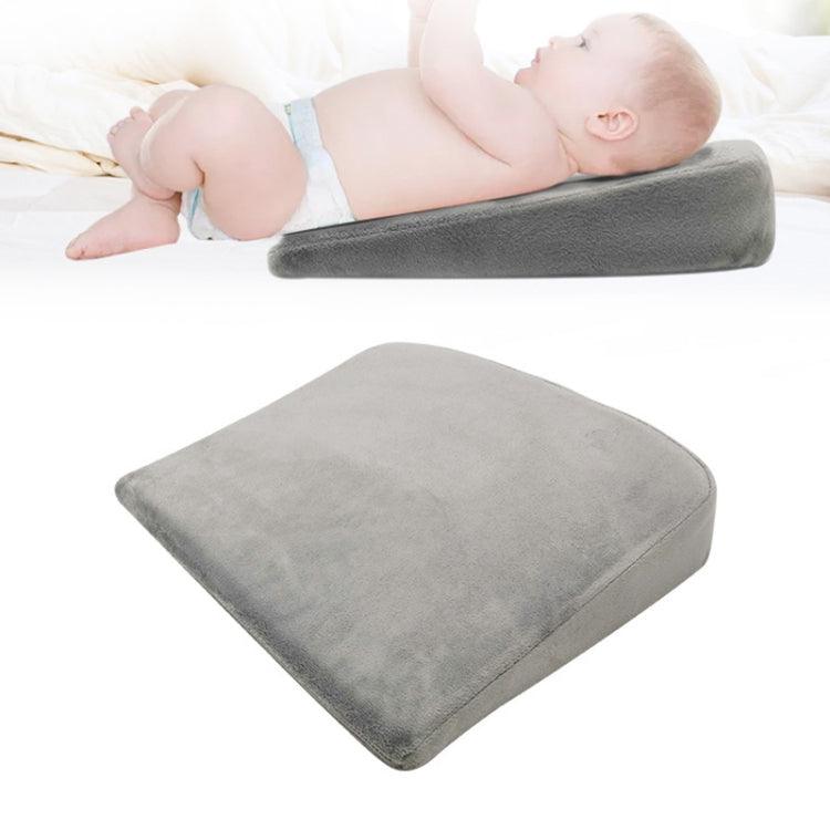 Ergonomic Memory Foam Nursing Pillow for Moms and Babies with Triangle Slope Design Crystal Soft Gray