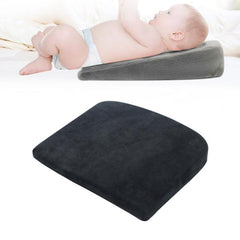 Ergonomic Memory Foam Nursing Pillow for Moms and Babies with Triangle Slope Design Crystal Soft Black