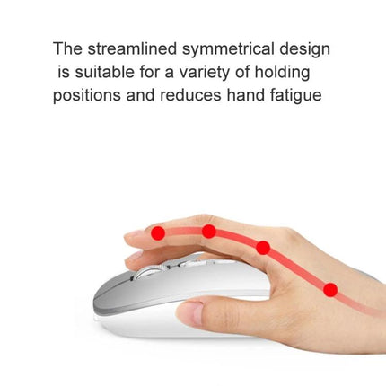 Wireless Office Mouse with Voice Assistant and Color Options showing ergonomic symmetrical design to reduce hand fatigue and support varied grips