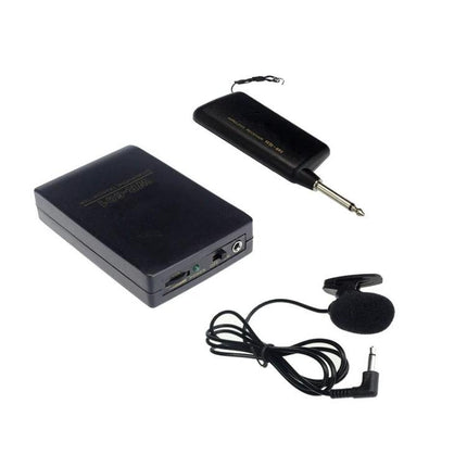 Lavalier Microphone for Daily Business Interactions wireless lav mic kit with transmitter, receiver and clip-on mic for meetings and presentations